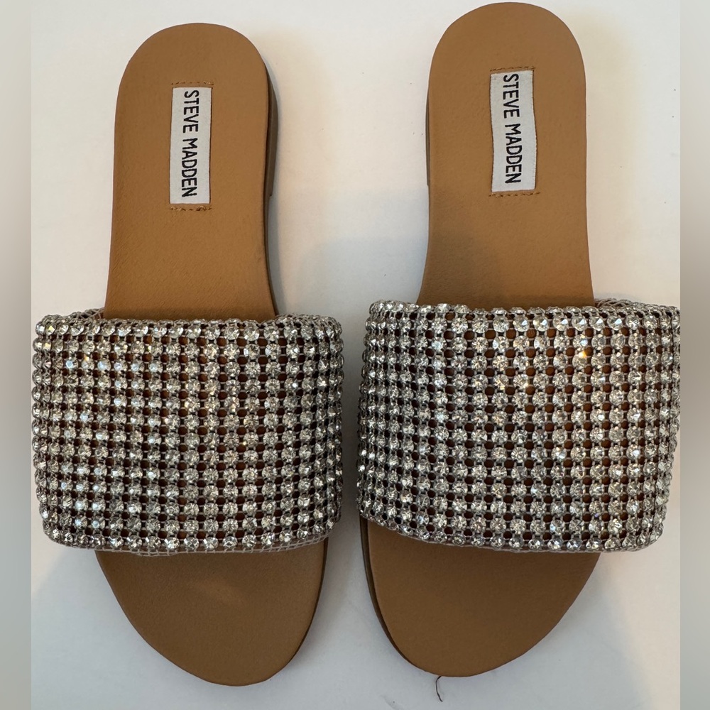 Steve Madden Silver Rhinestone Sandals